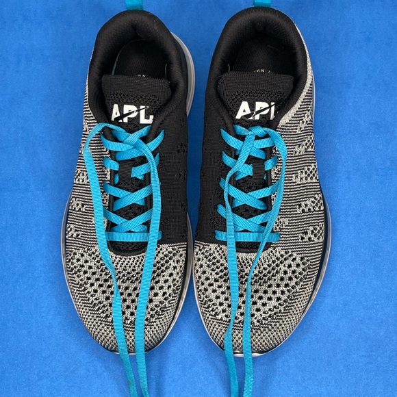 APL Sneakers Black and White with Blue Accents. Size 8.5 - Picture 3 of 14